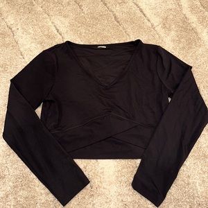 Gymshark long sleeve cross over black top
